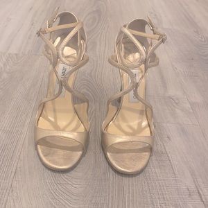 Jimmy Choo RARE SOFT Light Gold Lance Sandal